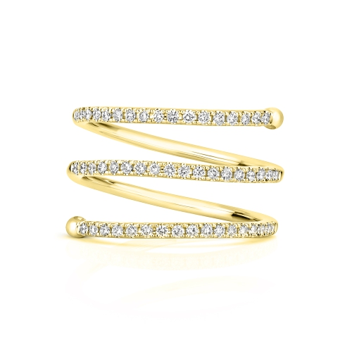 4 Prong Round Yellow Gold Couture Eternity Diamond Rings