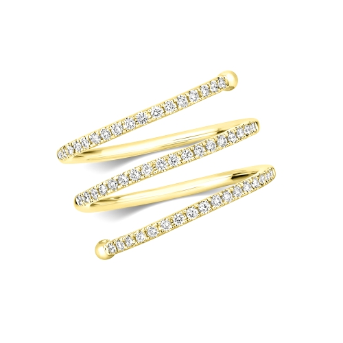 4 Prong Round Yellow Gold Couture Eternity Diamond Rings