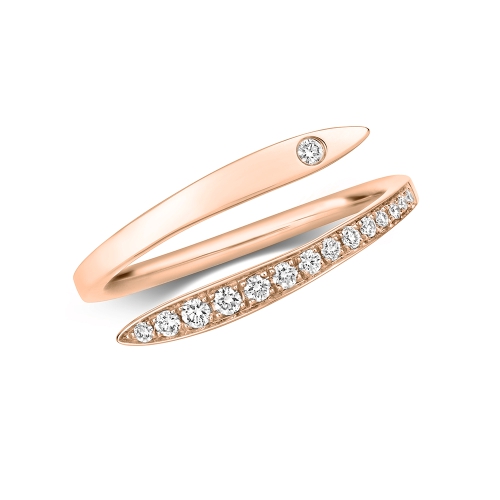 4 Prong Round Rose Gold Chic Eternity Engagement Rings