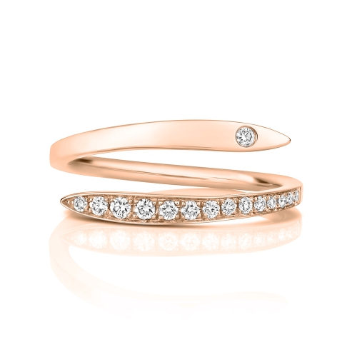 4 Prong Round Rose Gold Chic Eternity Engagement Rings