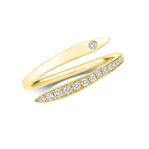 4 Prong Round Yellow Gold Chic Eternity Engagement Rings