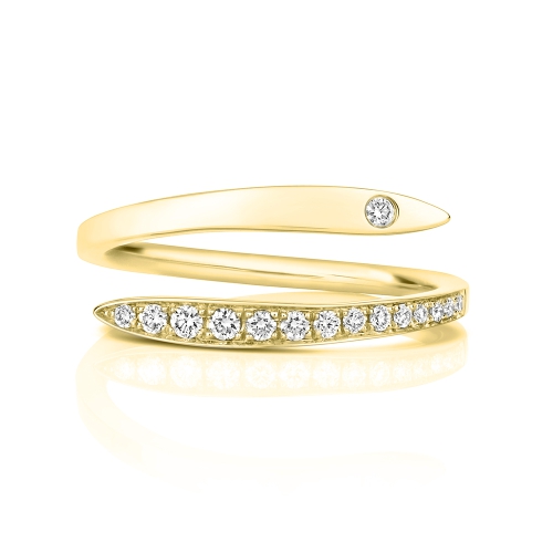 4 Prong Round Yellow Gold Chic Eternity Engagement Rings