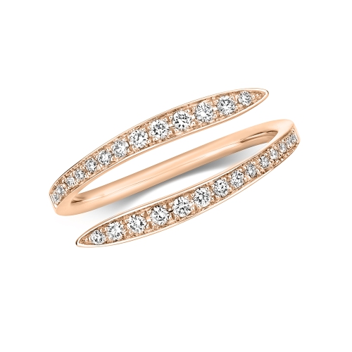 4 Prong Round Rose Gold Promise echo Eternity Engagement Rings