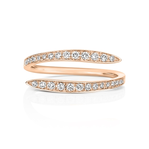4 Prong Round Rose Gold Promise echo Eternity Engagement Rings