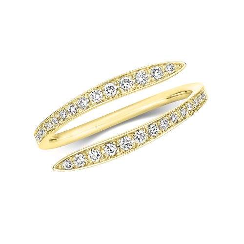 4 Prong Round Yellow Gold Promise echo Eternity Engagement Rings