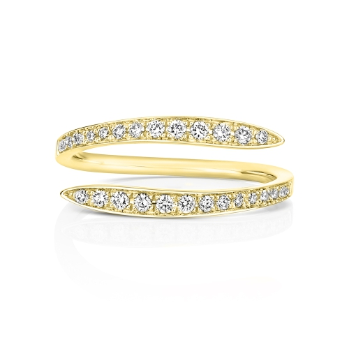 4 Prong Round Yellow Gold Promise echo Eternity Engagement Rings