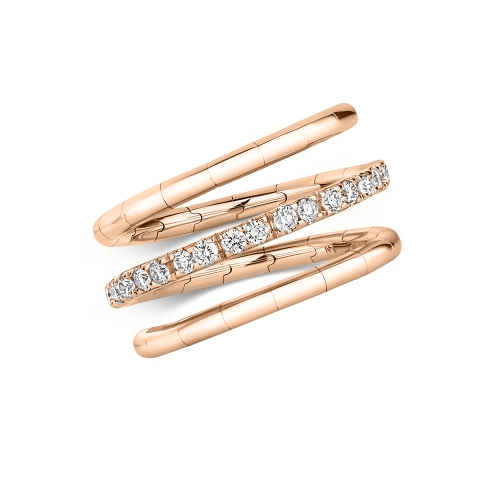4 Prong Round Rose Gold Lush Eternity Engagement Rings