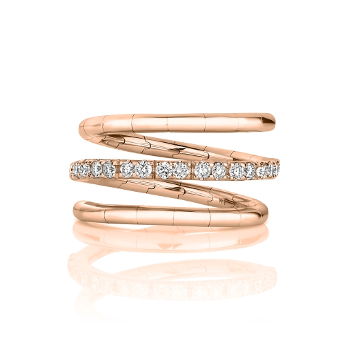 4 Prong Round Rose Gold Lush Eternity Engagement Rings