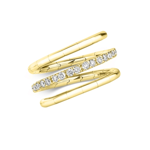 4 Prong Round Yellow Gold Lush Eternity Engagement Rings