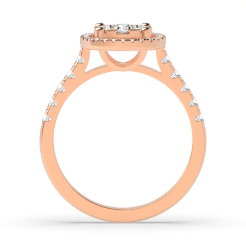 4 Prong Round Rose Gold Perpetual cycle Halo Engagement Rings