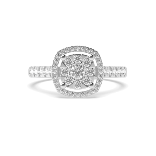 4 Prong Round Perpetual Cycle Moissanite Halo Diamond Ring