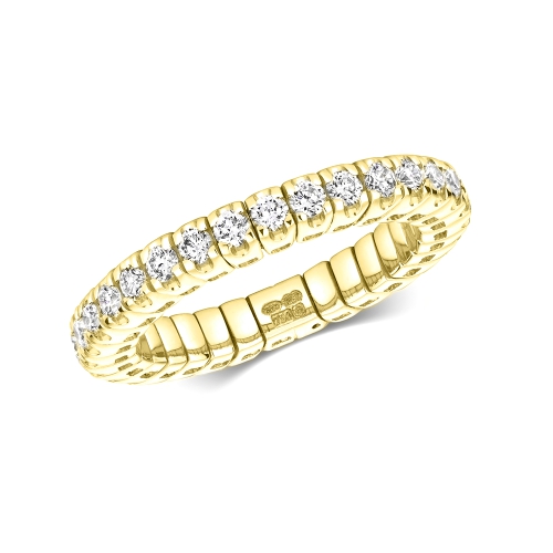 4 Prong Round Yellow Gold Stellar Eternity Engagement Rings