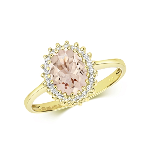3 Prong Oval Yellow Gold Halo Lab Grown Diamond Engagement Rings