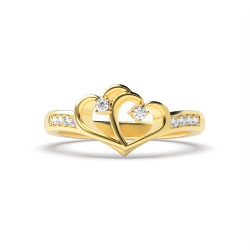 4 Prong Round Yellow Gold Illumine Unique Engagement Rings