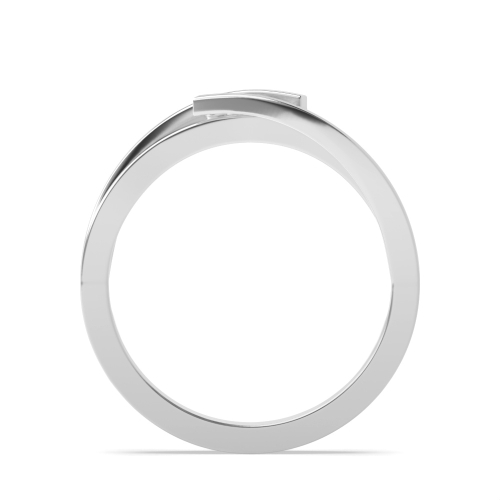 Channel Setting Round Platinum Wave Trilogy Engagement Rings