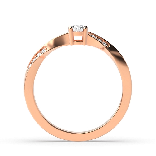 Round Rose Gold twisted unique styled Engagement Rings