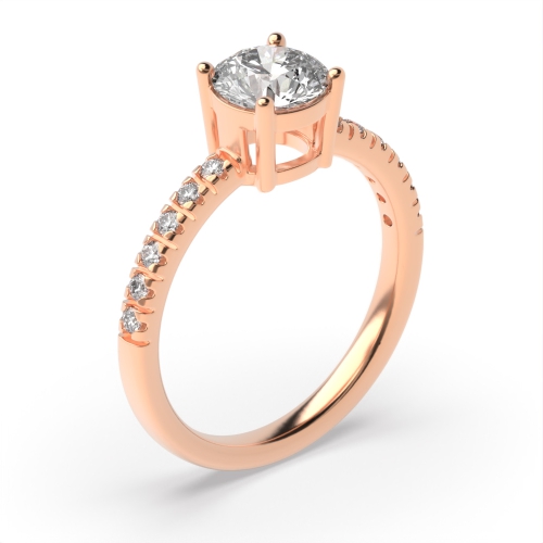 4 Prong Round Rose Gold Auraglow Engagement Rings