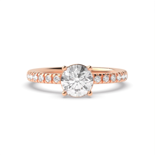 4 Prong Round Rose Gold Auraglow Engagement Rings