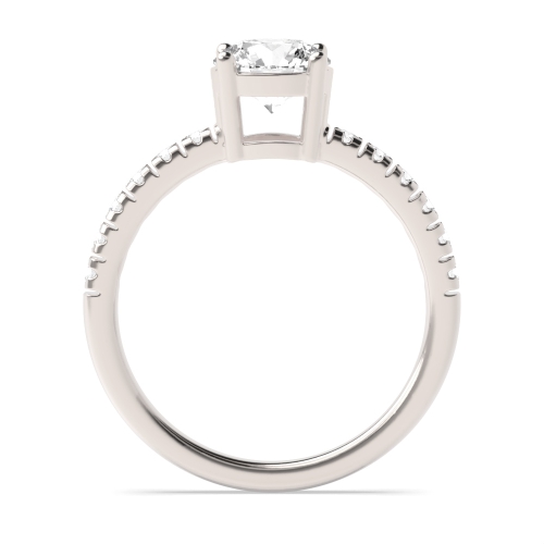 4 Prong Round Auraglow Side Stone Engagement Rings