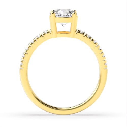 4 Prong Round Yellow Gold Auraglow Engagement Rings