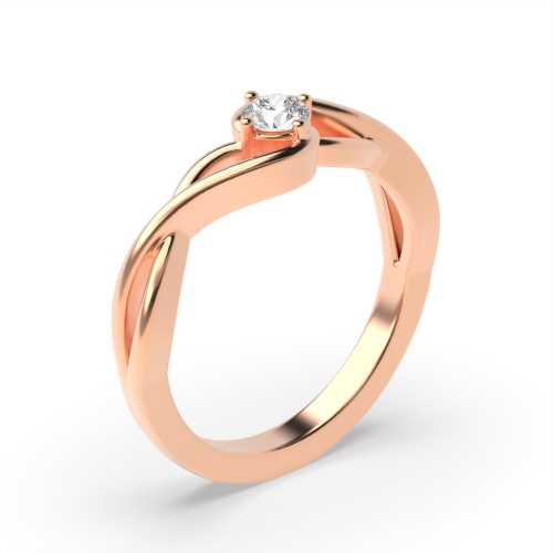 4 Prong Round Rose Gold Blush Engagement Rings
