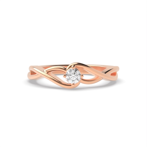 4 Prong Round Rose Gold Blush Engagement Rings