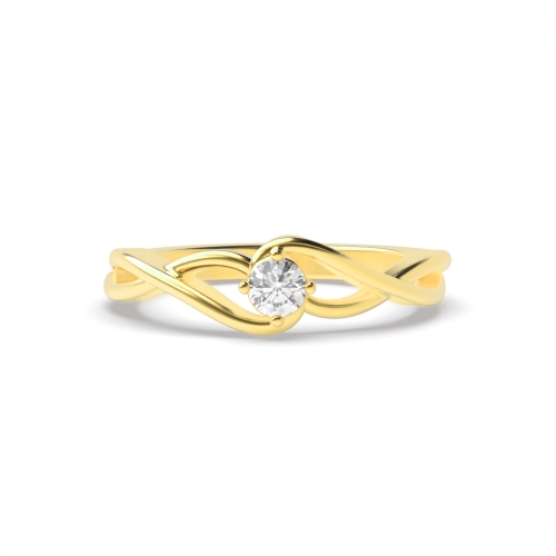 4 Prong Round Yellow Gold Blush Engagement Rings