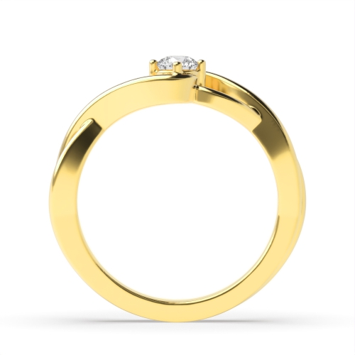 4 Prong Round Yellow Gold Blush Engagement Rings