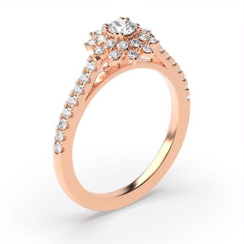 4 Prong Round Rose Gold Petal Lumina Engagement Rings
