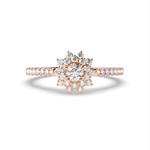 4 Prong Round Rose Gold Petal Lumina Engagement Rings
