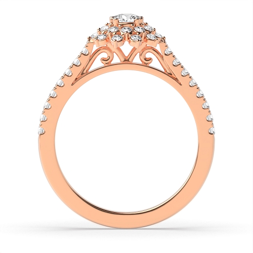 4 Prong Round Rose Gold Petal Lumina Engagement Rings