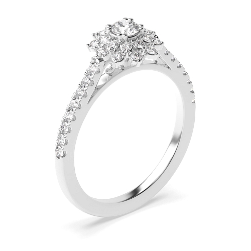 4 Prong Round Petal Lumina Moissanite Engagement Rings
