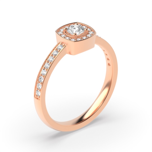 4 Prong Round Rose Gold Starwhisper Engagement Rings