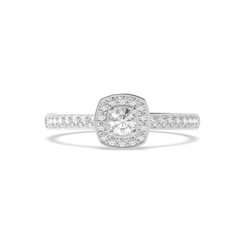 4 Prong Round Starwhisper Side Stone Engagement Rings