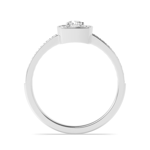4 Prong Round Starwhisper Side Stone Engagement Rings