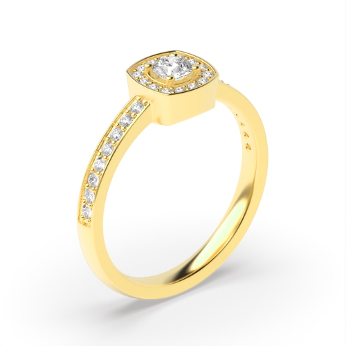 4 Prong Round Yellow Gold Starwhisper Engagement Rings