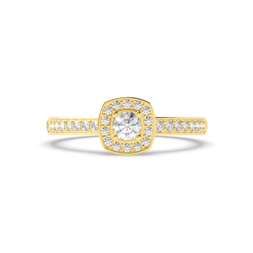 4 Prong Round Yellow Gold Starwhisper Engagement Rings
