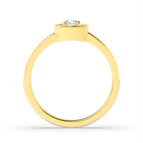 4 Prong Round Yellow Gold Starwhisper Engagement Rings