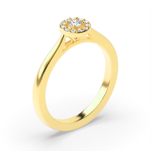 prong setting round shape classic popular halo diamond engagement ring