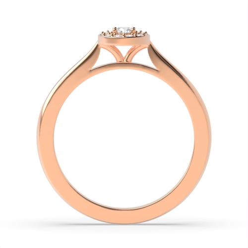 4 Prong Round Rose Gold Aura Halo Engagement Rings
