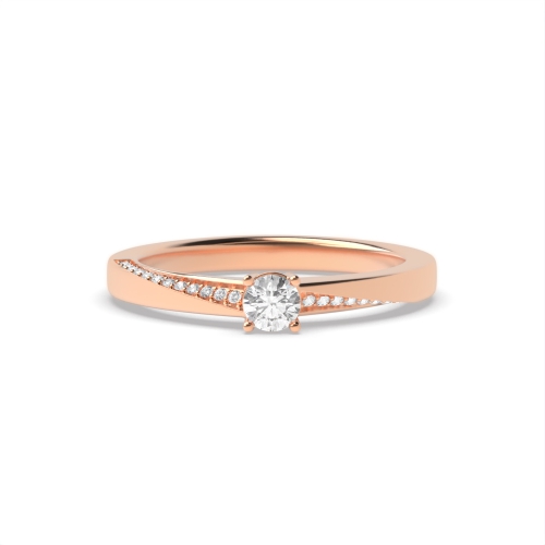 4 Prong Round Rose Gold Twist Engagement Rings