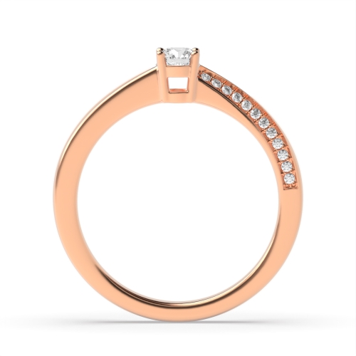 4 Prong Round Rose Gold Twist Engagement Rings