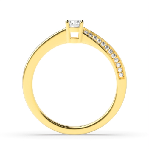 4 Prong Round Yellow Gold Twist Engagement Rings