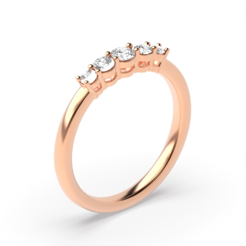 Buy Prong Setting Round Shape Five Stone Diamond Ring - Abelini