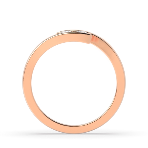 4 Prong Round Rose Gold Two Diamond Rings
