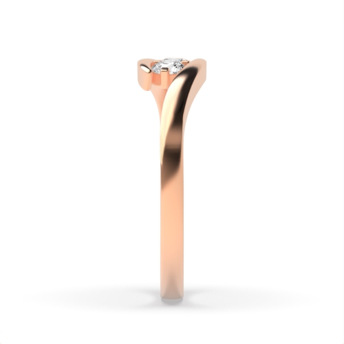 4 Prong Round Rose Gold Two Diamond Rings