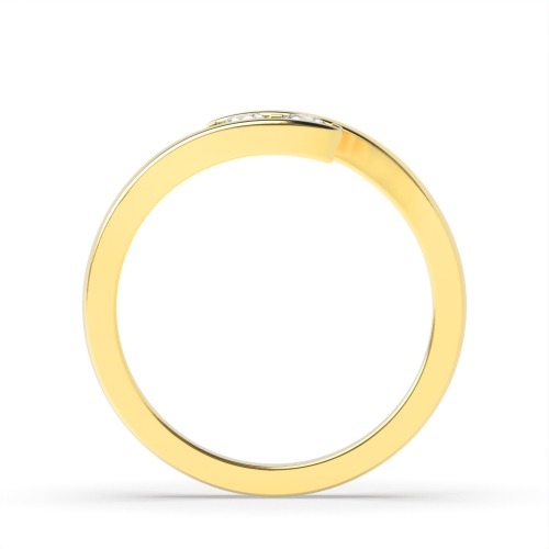 4 Prong Round Yellow Gold Two Diamond Rings
