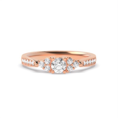 Bezel Setting Round Rose Gold Whisperluminous Engagement Rings