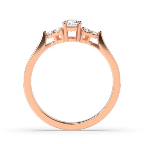 Bezel Setting Round Rose Gold Whisperluminous Engagement Rings