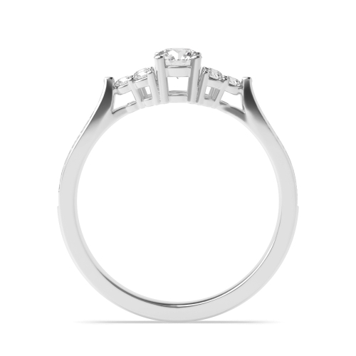 Bezel Setting Round Silver Whisperluminous Side Stone Engagement Rings